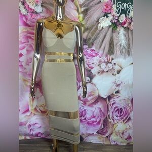 JLUXLABEL Beige and Yellow Dress